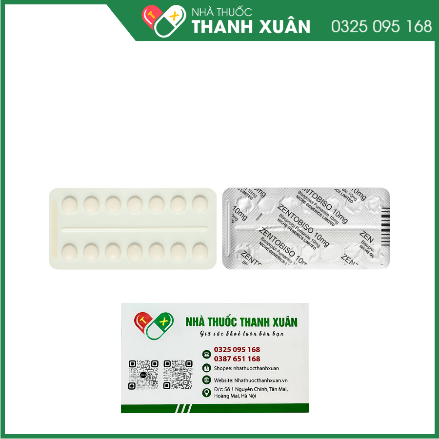 Zentobiso 10mg trị suy tim mãn tính ổn định
